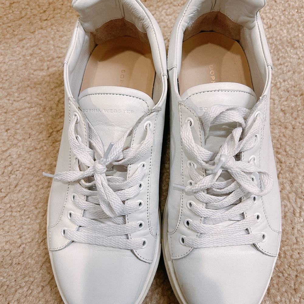 White Leather Sneakers by Sophia Webster